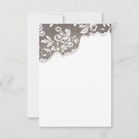 Witte Kant Rustieke bruiloft RSVP (Achterkant)