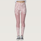 Witte kant & Stippen Girly Design Leggings (Voorkant)