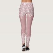 Witte kant & Stippen Girly Design Leggings (Achterkant)