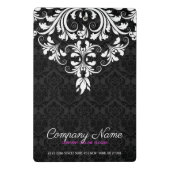 Witte Kant Zwart Damasks Mini Klembord (Achterkant)