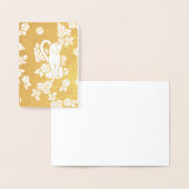 Witte kat bloemen folie kaarten (Display)