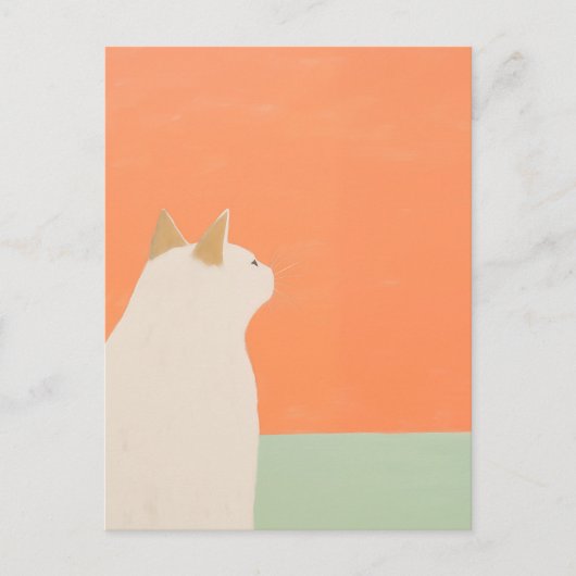 Witte Kat Briefkaart (Voorkant)