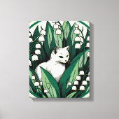 Witte kat canvas afdruk (Voorkant)