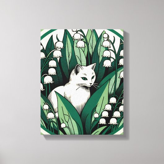 Witte kat canvas afdruk (Voorkant)