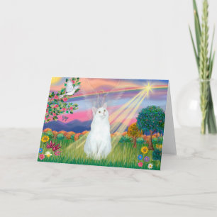 Witte kat - Cloud Angel Kaart