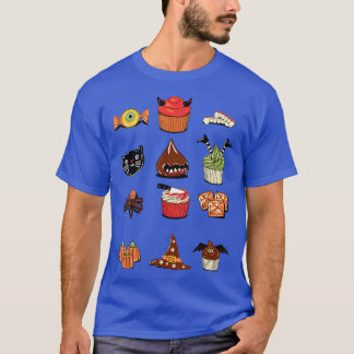 Witte kat Cupcake Eyeball Spider Bat Hwe T-shirt