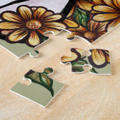 Witte kat Daisy Flowers Cats Legpuzzel (Zijkant)