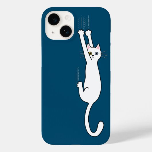 Witte kat die blijft hangen met wetten Case-Mate iPhone case (Achterkant)