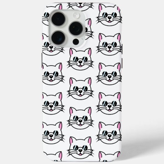 Witte kat draagt zwarte bril / zonnebril Case-Mate iPhone case (Achterkant)