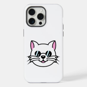 Witte kat draagt zwarte bril / zonnebril iPhone 15 pro max hoesje