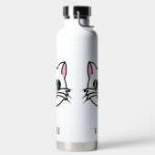 Witte kat draagt zwarte bril / zonnebril waterfles (Links)