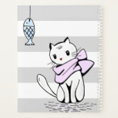 Witte kat en vis planner (Achterkant)