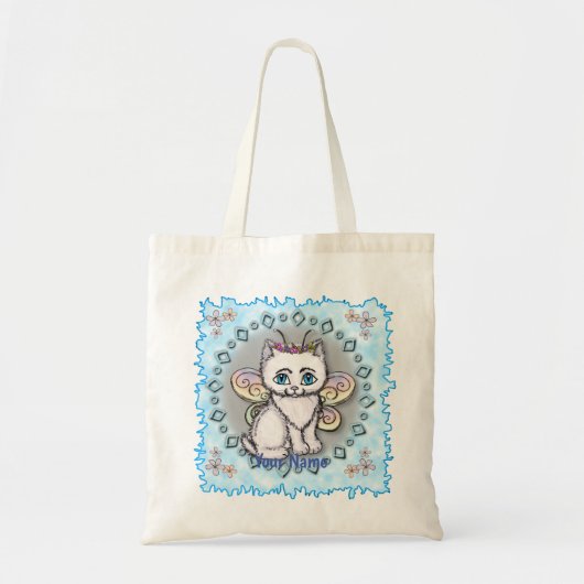 Witte Kat Fee Tote Bag (Voorkant)