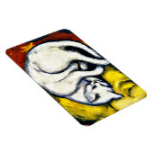 Witte kat, fijn kunstschilderij magneet (Rechterzijde)