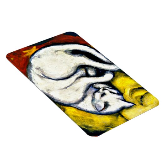Witte kat, fijn kunstschilderij magneet (Rechterzijde)
