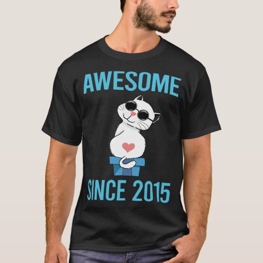 Witte Kat - Geweldig Sinds 2015 T-shirt (Voorkant)