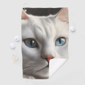 Witte kat golfhanddoek (Insitu)