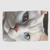Witte kat golfhanddoek (Horizontaal)