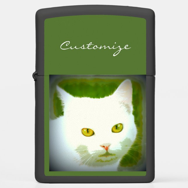 witte kat groen (Voorkant)