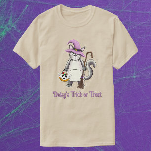 Witte Kat Heks Wispelturige Halloween Behandeling T-shirt