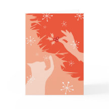 Witte Kat & Holly, watermeloen, Kerstkaart