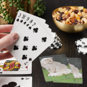 Witte Kat Illustratie Pokerkaarten (Insitu)