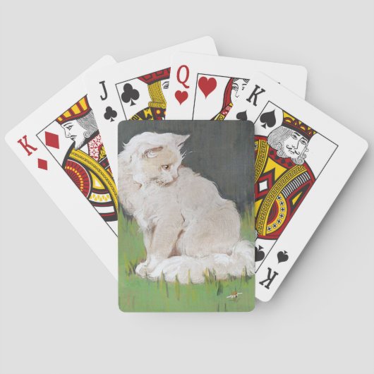 Witte Kat Illustratie Pokerkaarten (Achterkant)
