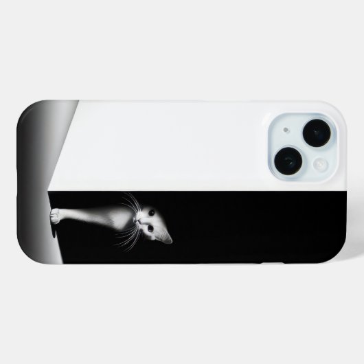 Witte kat in zwarte schaduwen Case-Mate iPhone case (Achterkant (horizontaal))