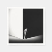 Witte kat in zwarte schaduwen servet (Voorkant)