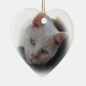 Witte kat keramisch ornament (Rechts)
