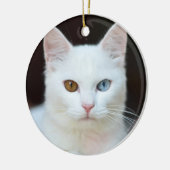 Witte kat keramisch ornament (Links)