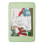 Witte Kat Kerst Ornamenten Grappig Badmat (Voorkant Verticaal)