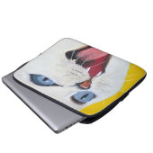 Witte Kat Laptop Sleeve (Voorkant onderkant)