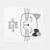 Witte kat Mam ooit met schattig cartoon kat Fleece Deken (Voorkant (Horizontaal))