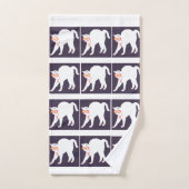 Witte kat met 3 stuks poly katoenbrood bad handdoek (Handdoek)