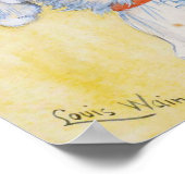 Witte kat met Apron, Louis Wain Poster (Hoek)