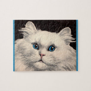 witte kat met blauwe ogen legpuzzel