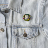 Witte Kat Met Blauwe Ogen Ronde Button 3,2 Cm (In situ)