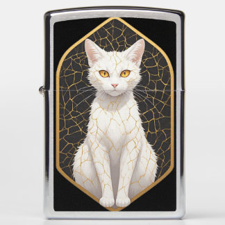 Witte kat met Kintsugi-patroon 🐾