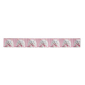 Witte kat met roze boog lint (Voorkant)