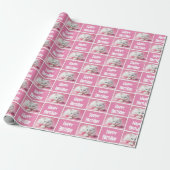 Witte kat met roze linten cadeaupapier (Uitgerold)