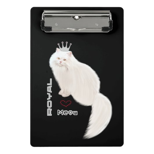 Witte kat mini klembord (Voorkant)
