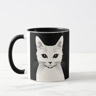 Witte kat mok