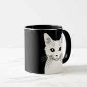 Witte kat mok (Voorkant rechts)