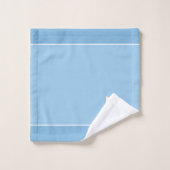 Witte Kat & Monogram op Lichtblauw Bad Handdoek (Wasdoekje)