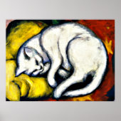 Witte kat, mooie kunst, poster (Voorkant)