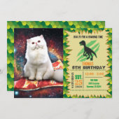 Witte kat op de pizza kaart (Voorkant / Achterkant)