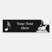 Witte Kat op Piano Keys Bumpersticker (Voorkant)