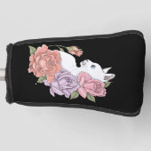 Witte Kat Perzik Lavendel Perzik Rozen Golfheadcover (Voorkant)