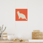 Witte kat poster (Keuken)